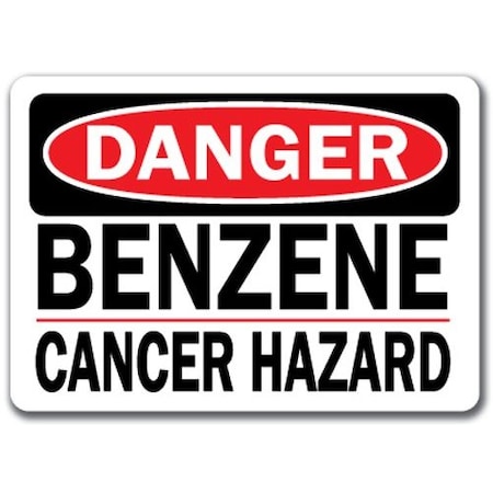 Signmission Safety Sign, 14 in Height, Plastic, Benzene Hazard DS-Benzene Hazard